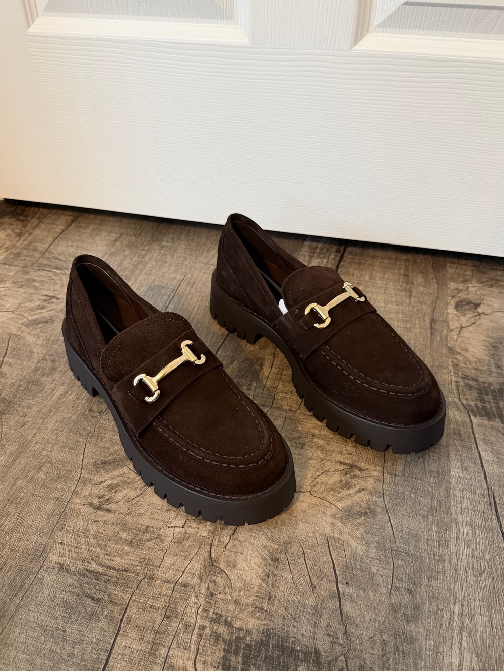 Brand New Steve Madden Lando Brown Suede Chunky Loafers